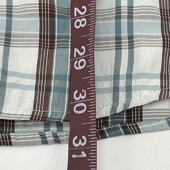 Woolrich Shirt Mens XL‎ Multicolor Plaid Short Sleeve Snap Button Down Seasalt - Picture 7 of 9